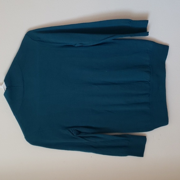 TALBOTS Merino Wool Teal Cardigan - Picture 4 of 4